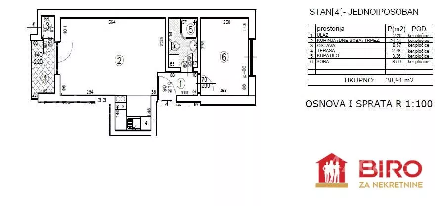 Jednoiposoban stan | 4zida