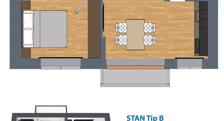 Jednoiposoban stan | 4zida