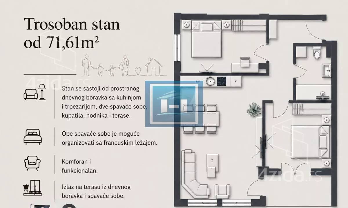 Trosoban stan | 4zida
