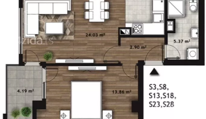 Dvosoban stan | 4zida