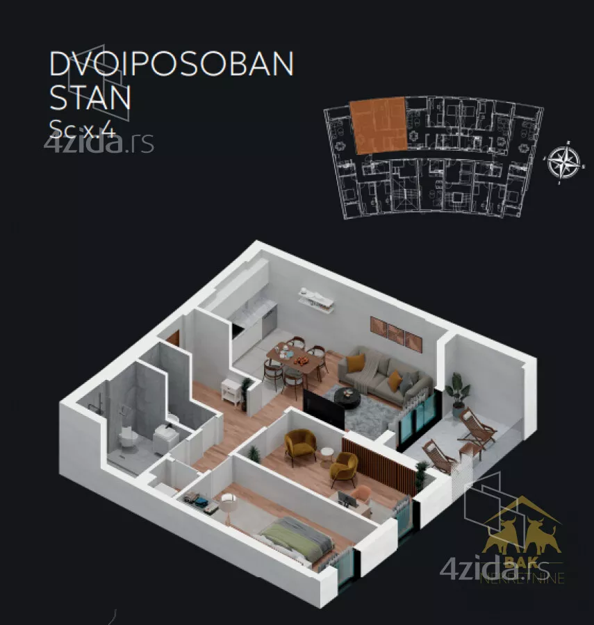 Dvoiposoban stan | 4zida