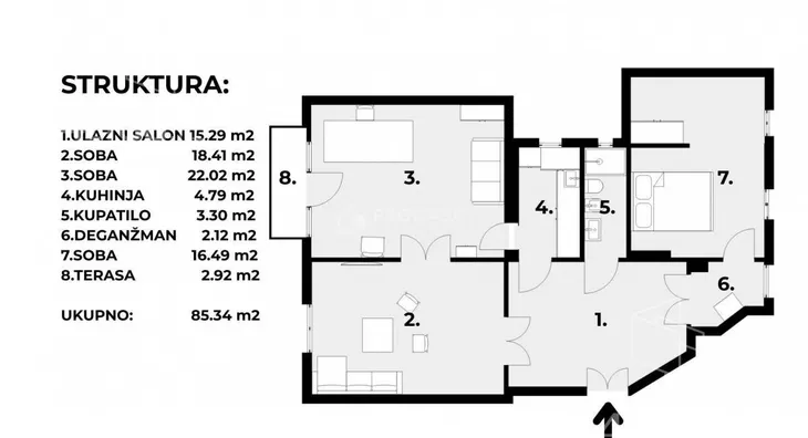 Trosoban stan | 4zida