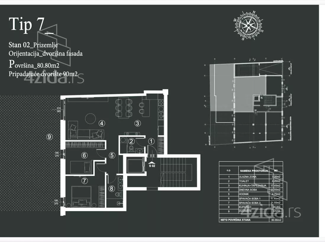 Trosoban stan | 4zida