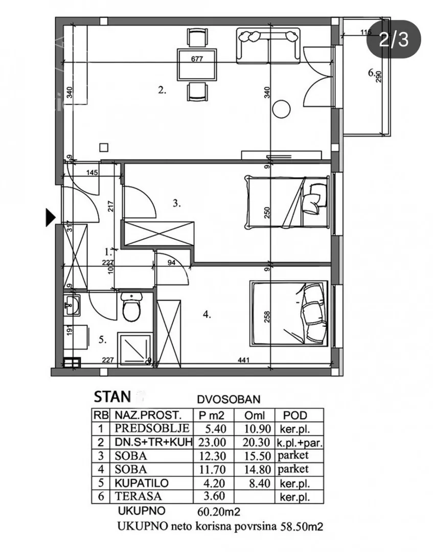 Dvosoban stan | 4zida