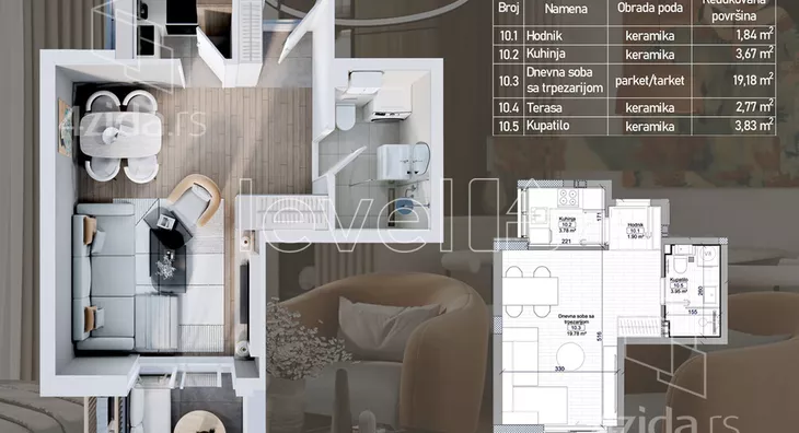 Jednosoban stan | 4zida