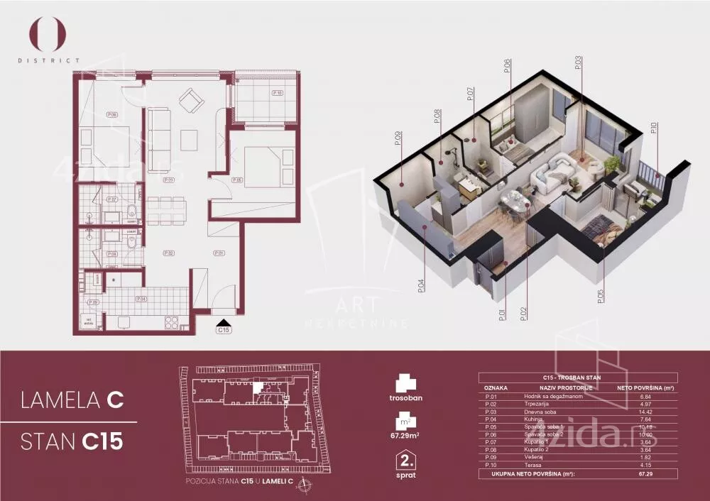 Trosoban stan | 4zida