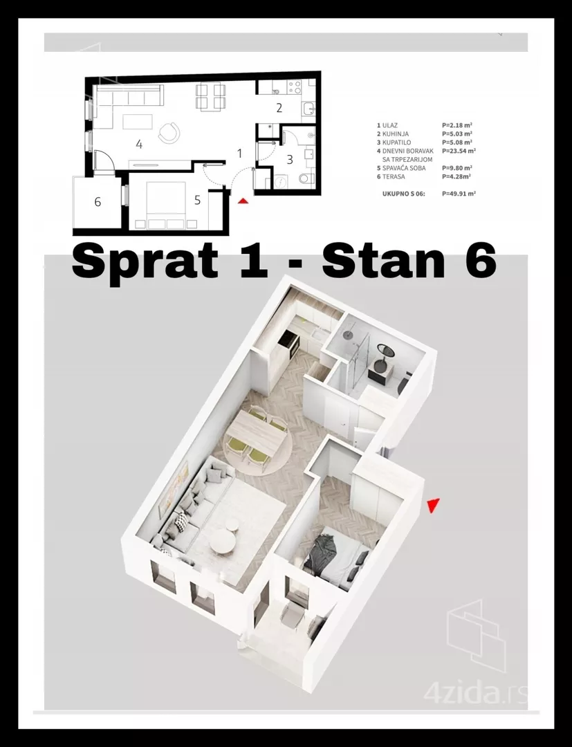 Jednoiposoban stan | 4zida