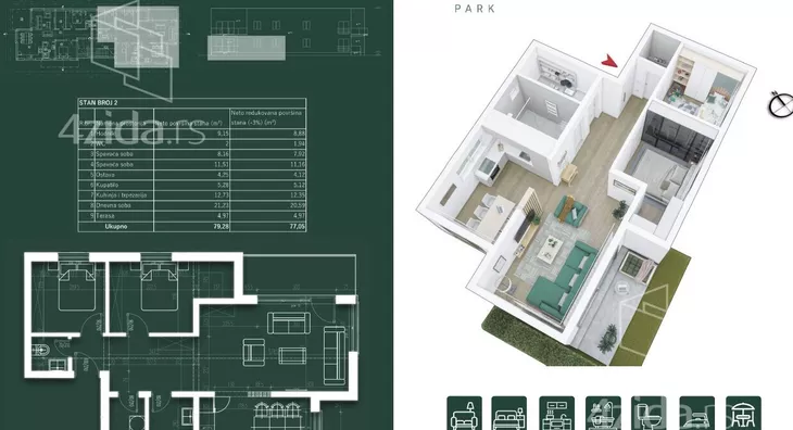 Trosoban stan | 4zida