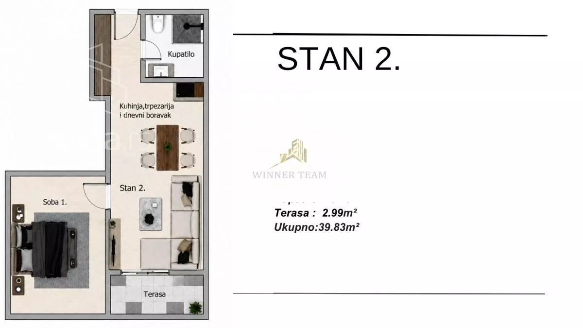 Jednosoban stan | 4zida