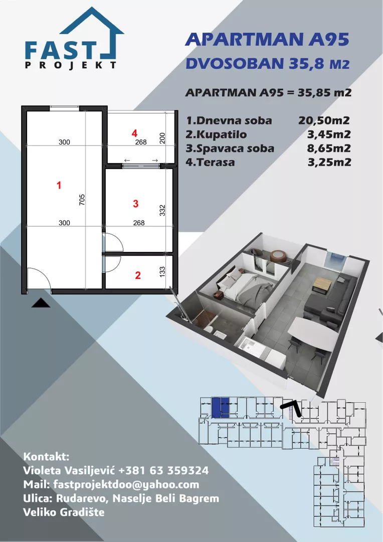 Dvosoban stan | 4zida