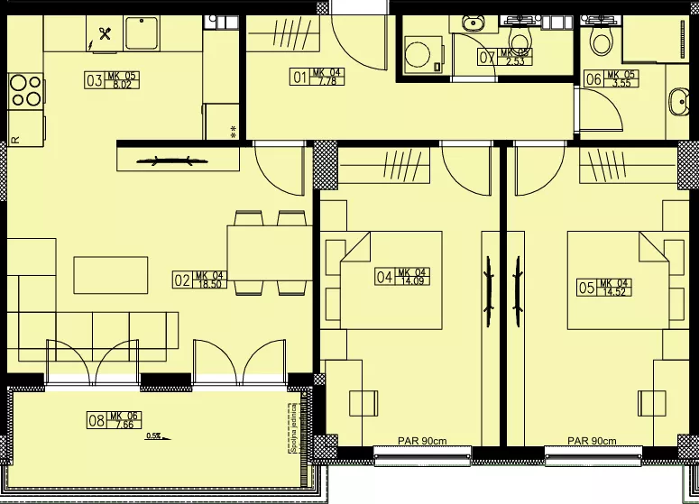 Trosoban stan | 4zida