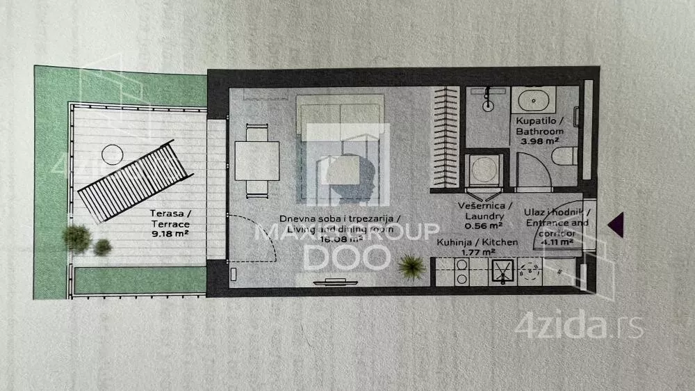 Jednosoban stan | 4zida