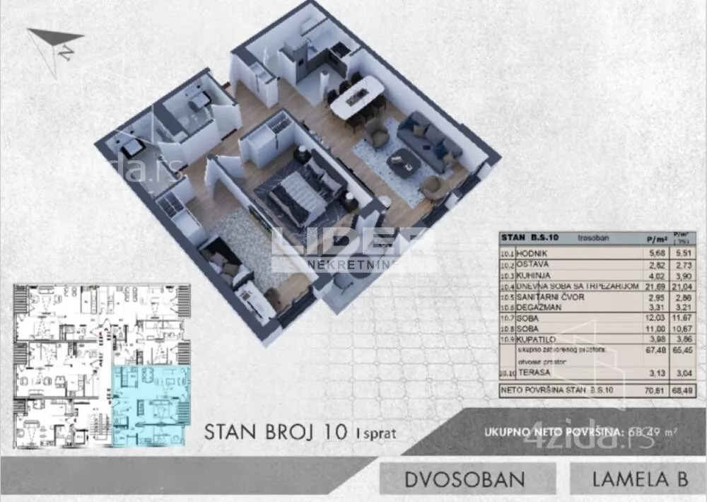 Trosoban stan | 4zida