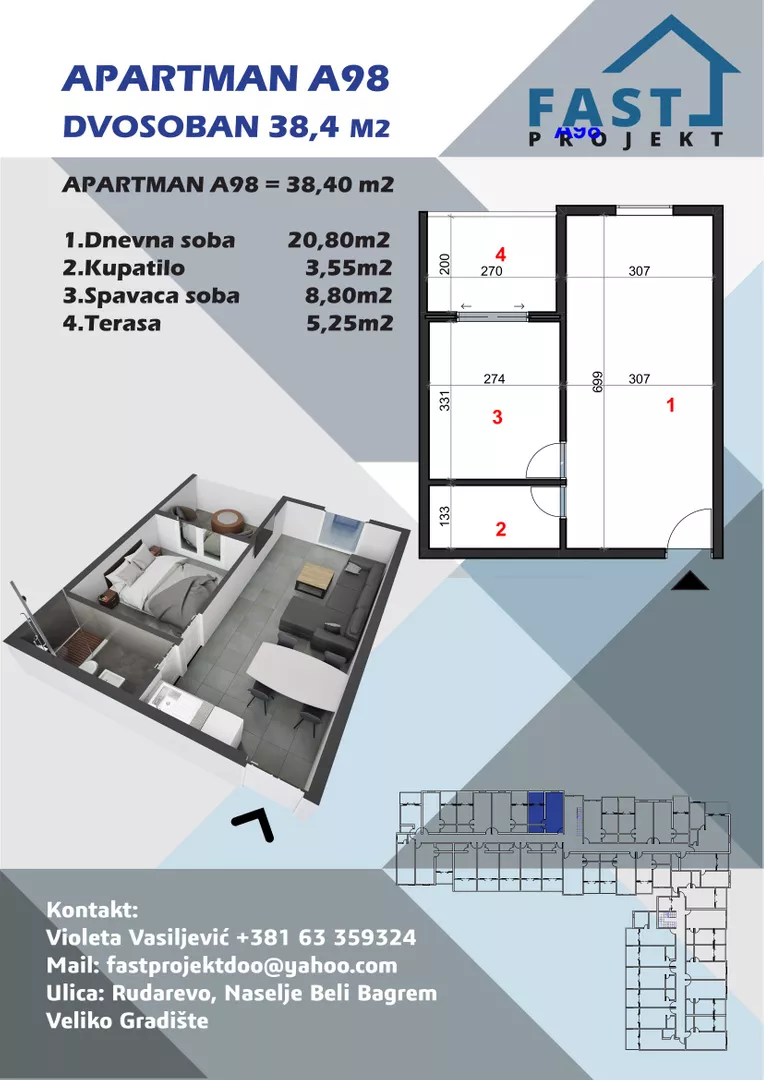 Dvosoban stan | 4zida