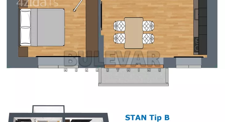 Jednoiposoban stan | 4zida