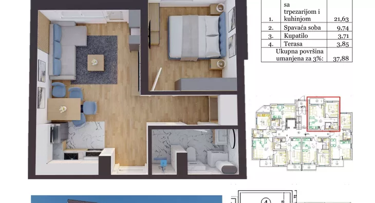 Jednoiposoban stan | 4zida