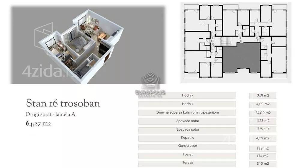 Trosoban stan | 4zida