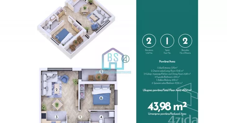 Jednoiposoban stan | 4zida