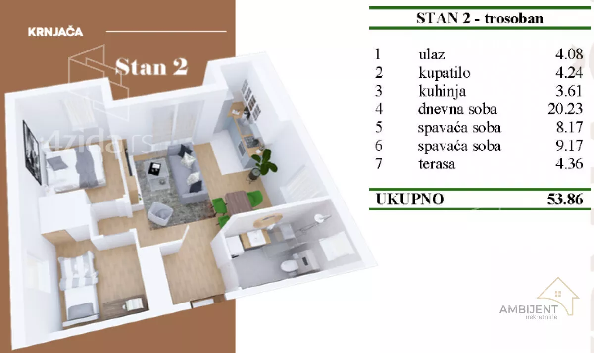 Trosoban stan | 4zida