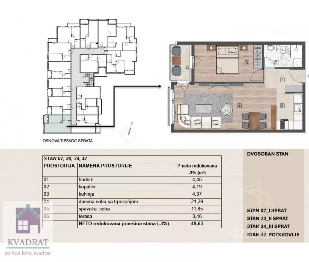 Dvosoban stan | 4zida