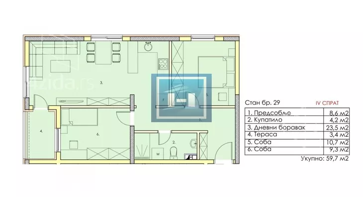 Dvoiposoban stan | 4zida