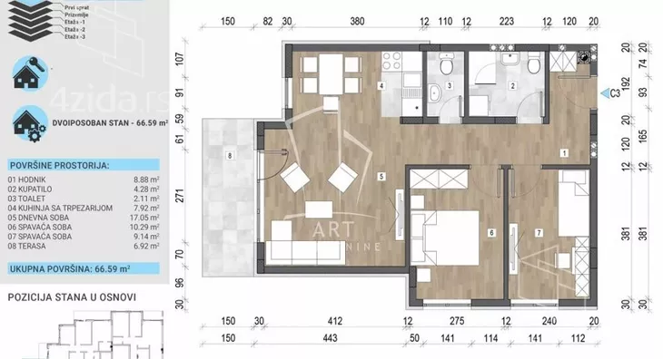 Dvoiposoban stan | 4zida