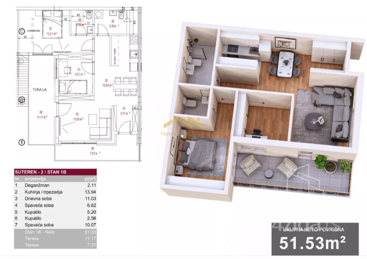 Trosoban stan | 4zida