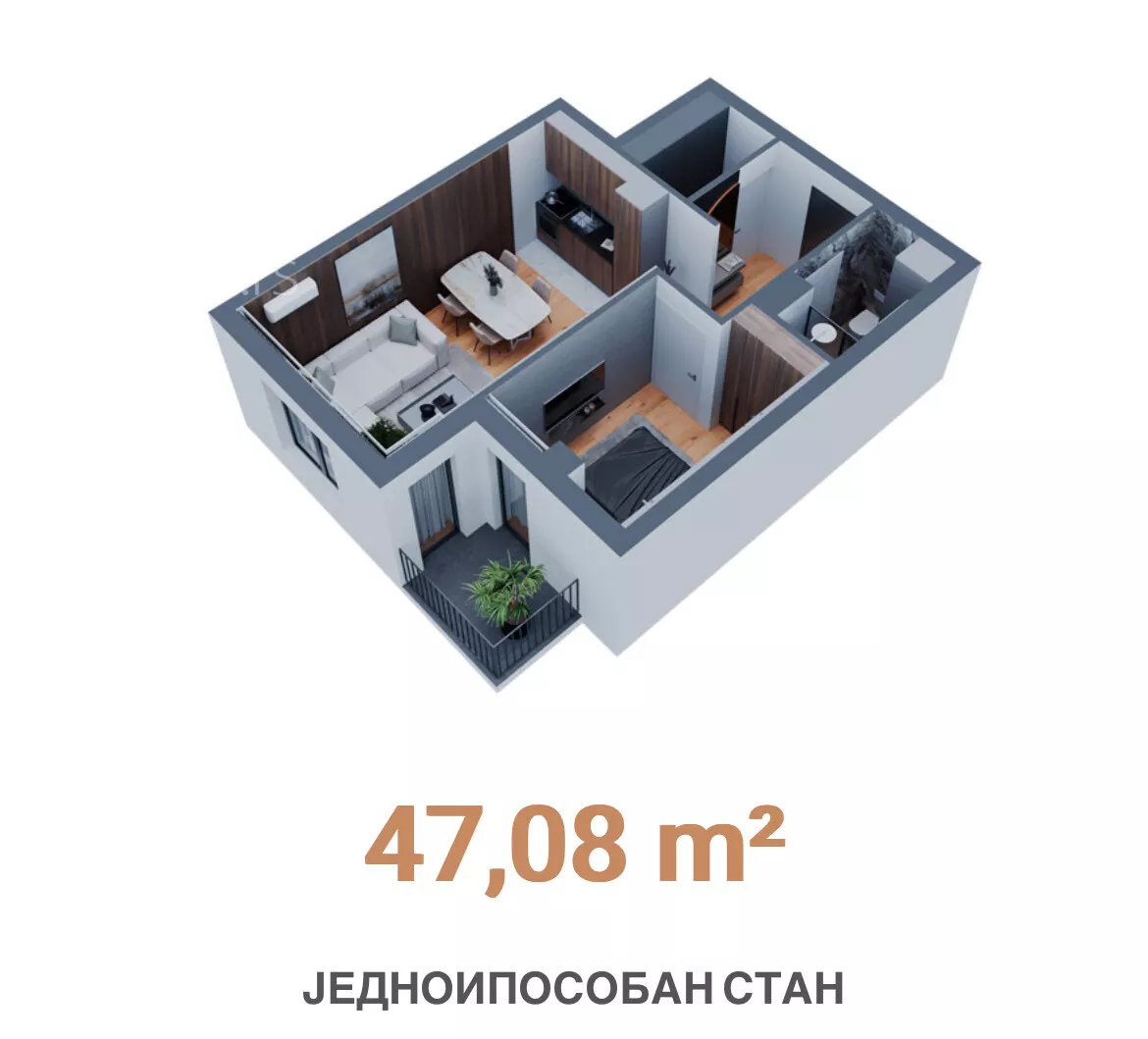 Jednoiposoban stan | 4zida