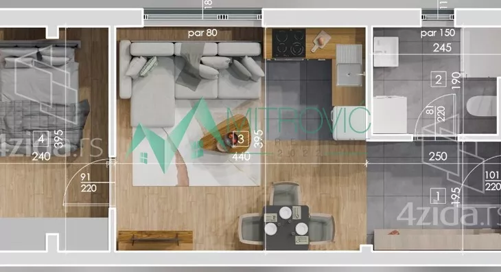 Jednoiposoban stan | 4zida