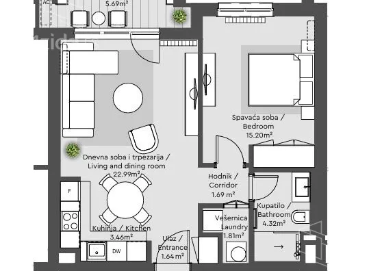 Dvosoban stan | 4zida