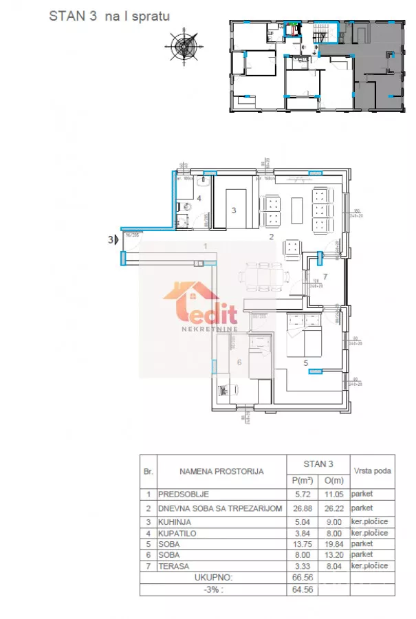 Trosoban stan | 4zida