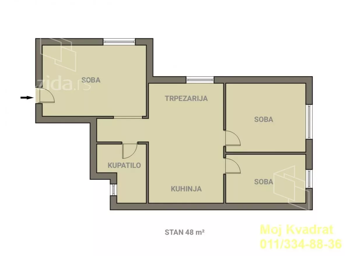 Petosoban stan | 4zida