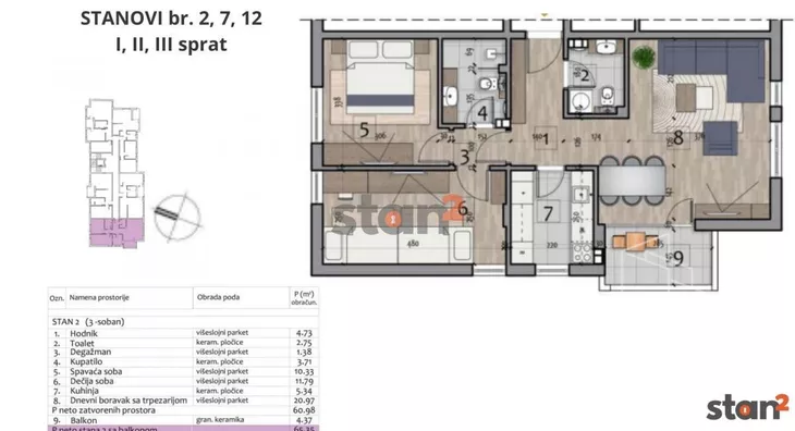 Trosoban stan | 4zida