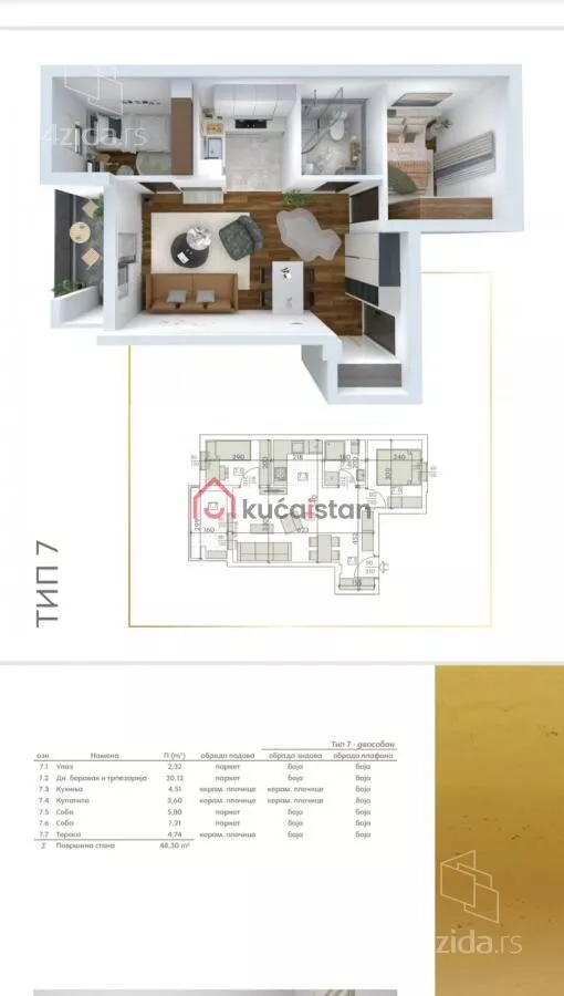 Trosoban stan | 4zida