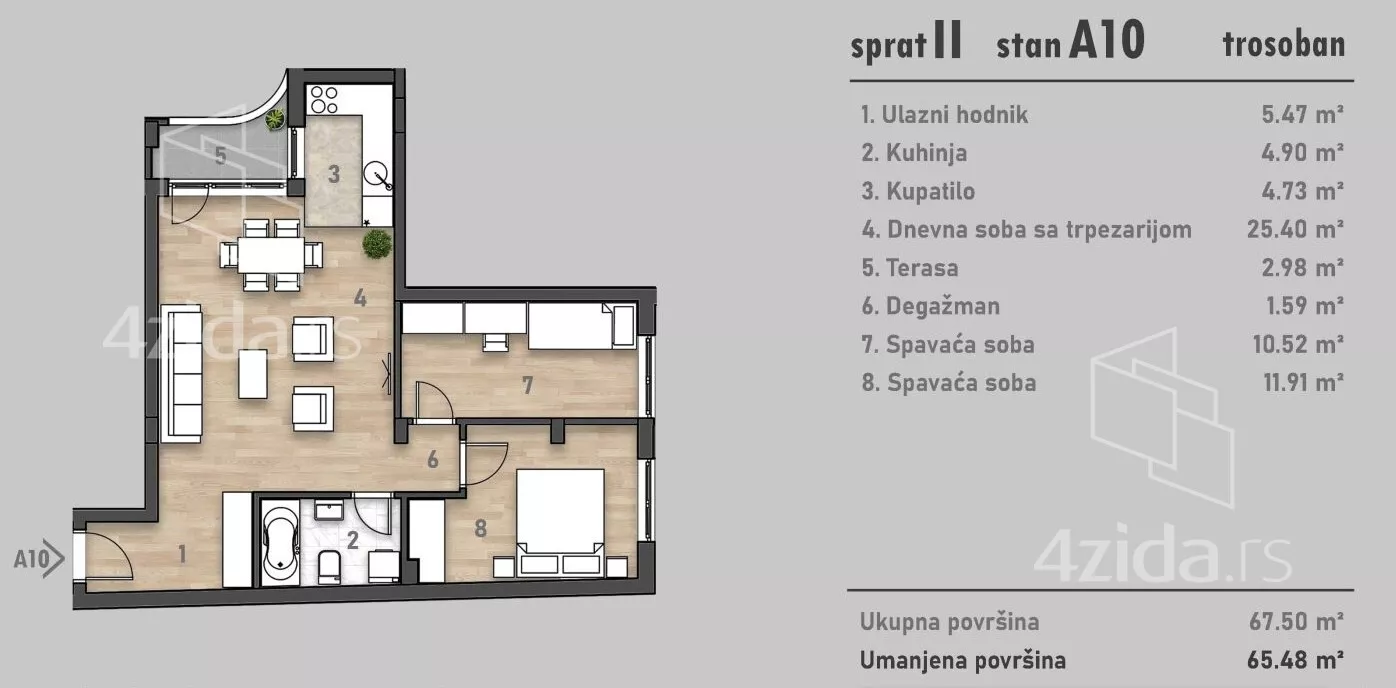 Trosoban stan | 4zida