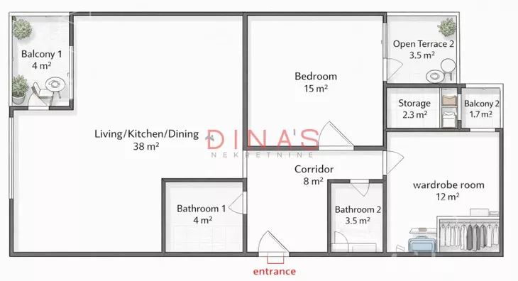 Trosoban stan | 4zida