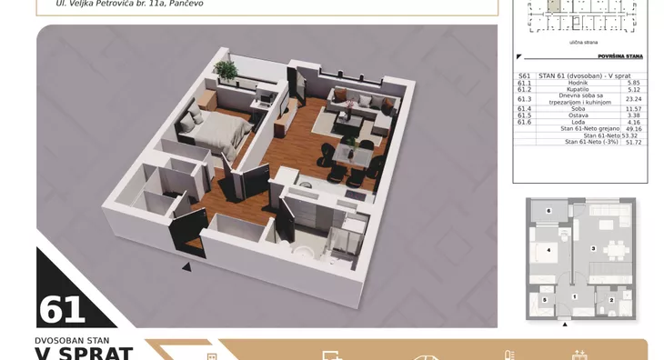 Dvosoban stan | 4zida