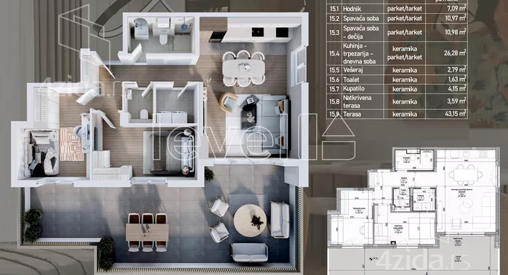 Trosoban stan | 4zida