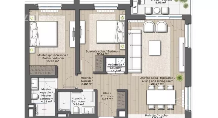 Trosoban stan | 4zida