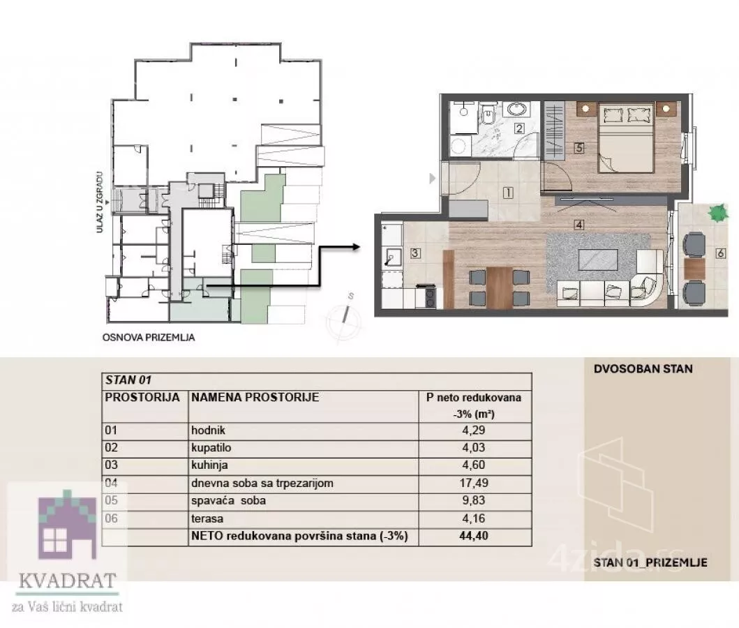 Dvosoban stan | 4zida