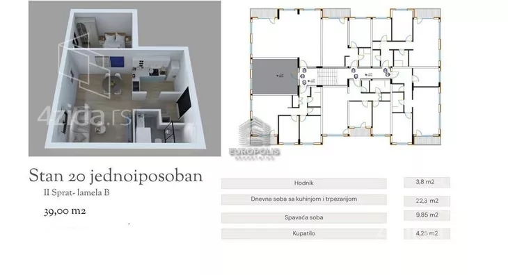 Jednoiposoban stan | 4zida