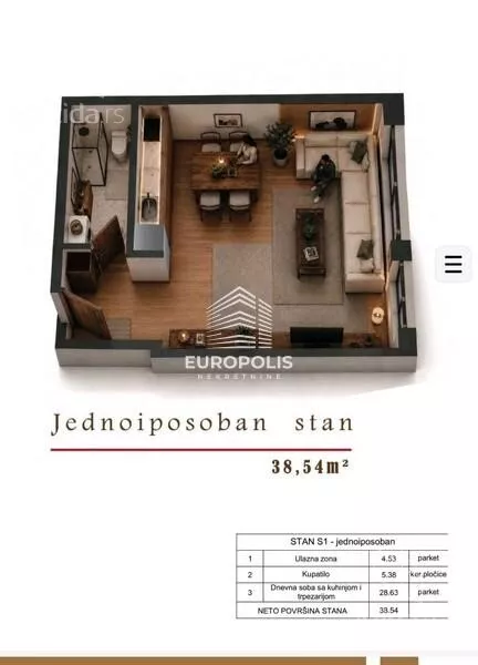 Jednoiposoban stan | 4zida