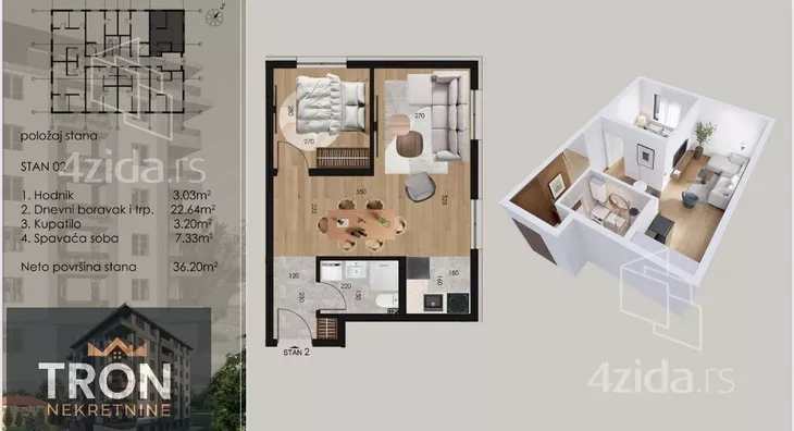 Jednosoban stan | 4zida