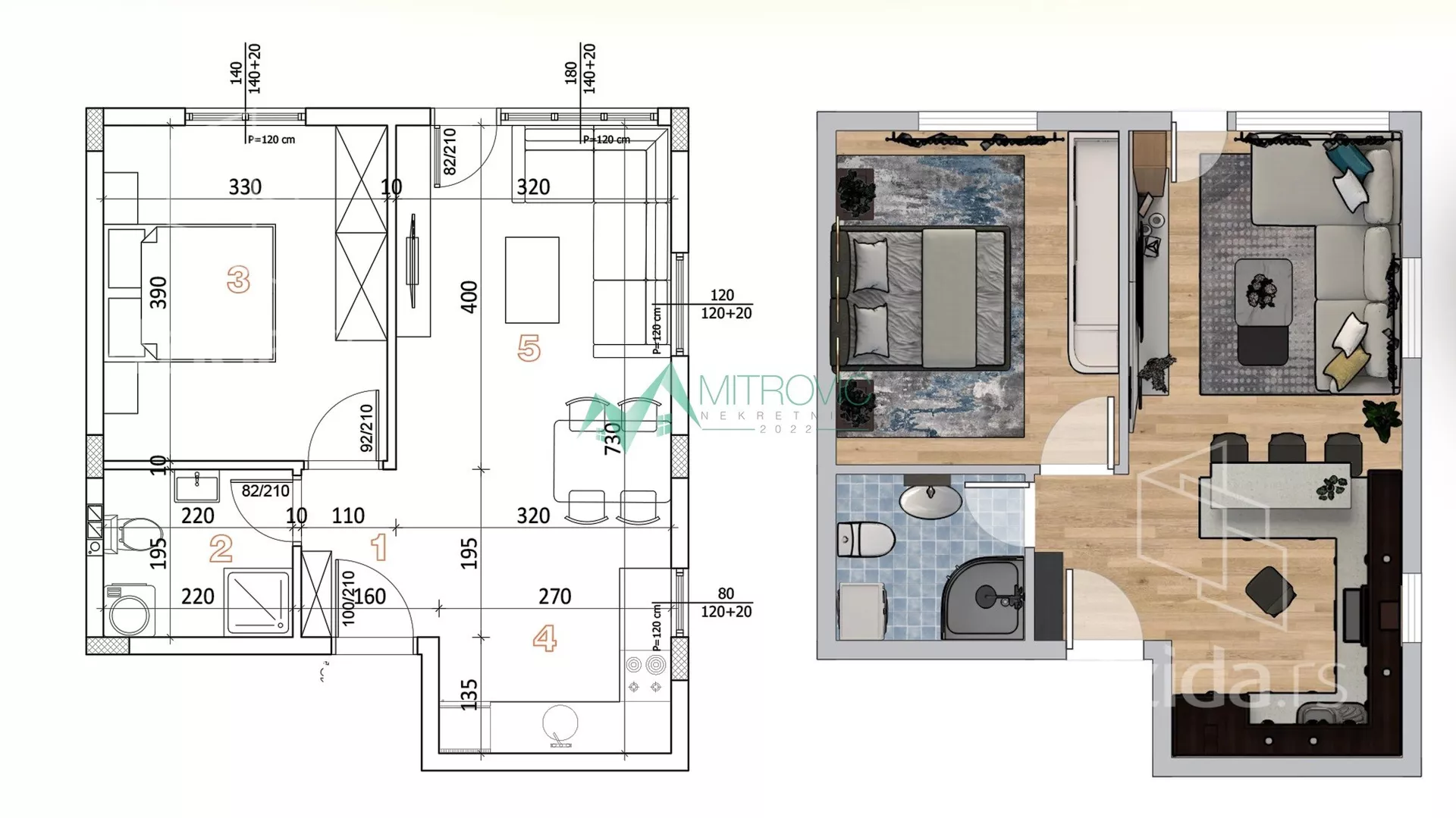 Jednoiposoban stan | 4zida