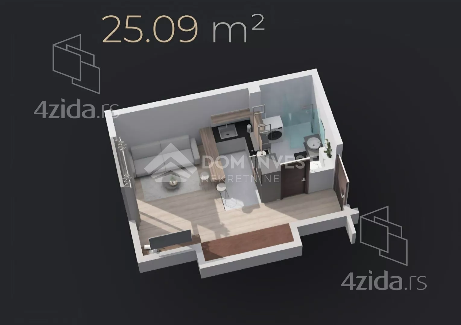 Jednosoban stan | 4zida