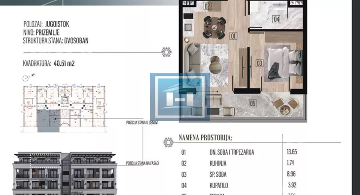 Jednosoban stan | 4zida