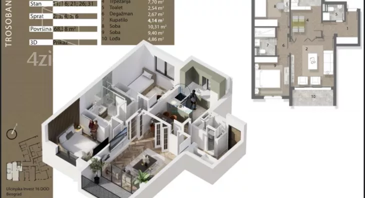 Trosoban stan | 4zida