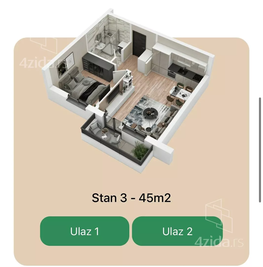 Dvosoban stan | 4zida