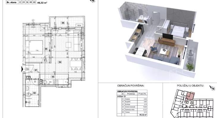 Jednoiposoban stan | 4zida