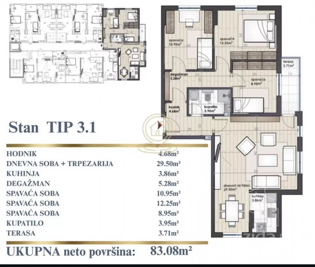 Troiposoban stan | 4zida